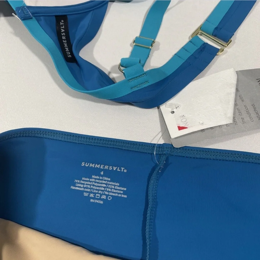 NEW 2PC Summersalt [ 4 ] The Fused Delta Bikini Top +‎ High Waist Bottoms